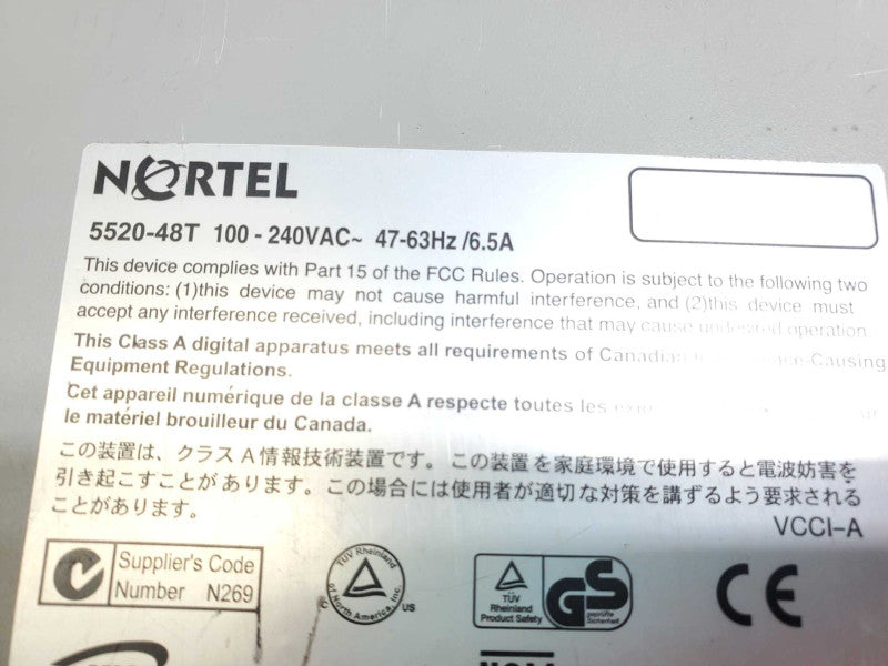 NORTEL 5520-48T NETWORK SWITCH