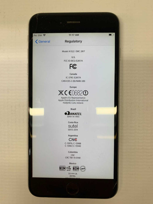 Apple iPhone 6 Plus 64G Gray Unlock READ [