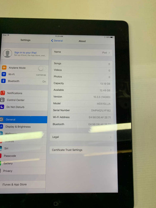 Apple iPad 4th Gen. 16GB, Wi-Fi, 9.7in White A1458 [
