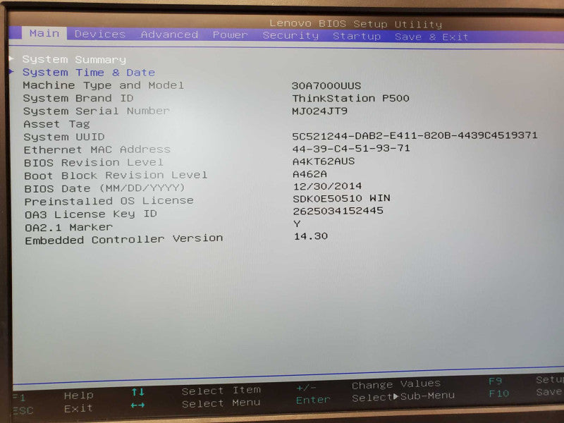 Lenovo ThinkStation P500 Xeon E5-1650 v3 @ 3.5 GHz 40GB DDR4 No HDD K4200 (