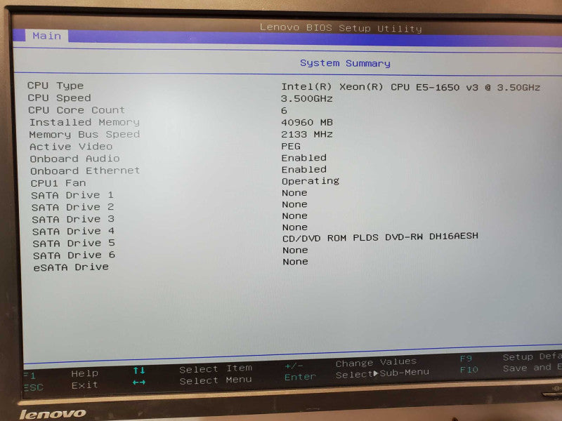 Lenovo ThinkStation P500 Xeon E5-1650 v3 @ 3.5 GHz 40GB DDR4 No HDD K4200 (