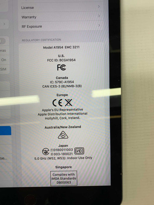 Apple iPad 6th Generation 128G Gray Wifi & Cellular Unlocked A1954 [