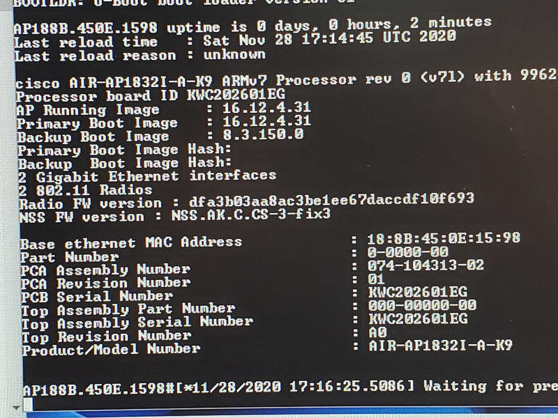 Cisco AIR-AP3802I-A-K9 Aironet 3802 802.11ac Dual Band Access Point  _