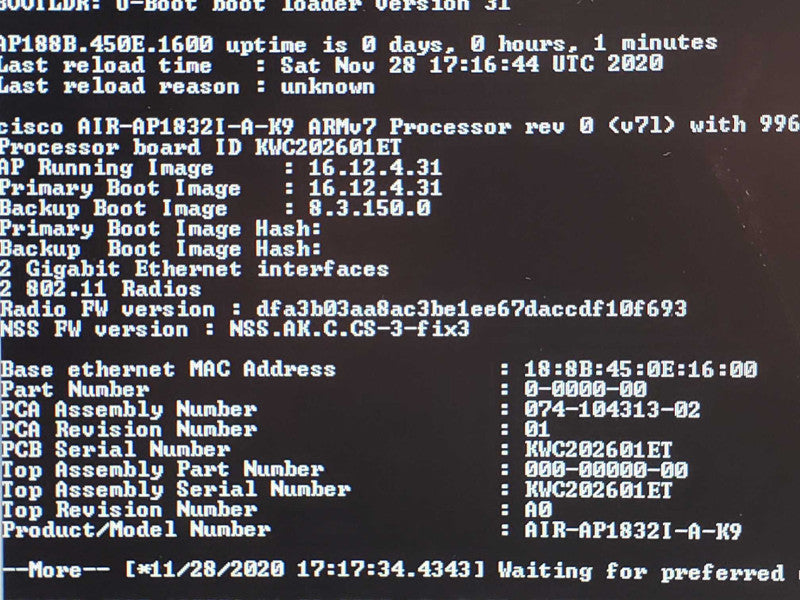 Cisco AIR-AP3802I-A-K9 Aironet 3802 802.11ac Dual Band Access Point  _