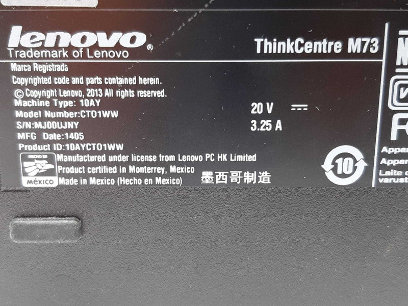 Lenovo ThinkCentre M73 i5-4570T @ 2.9GHz 8GB RAM - NO HDD +