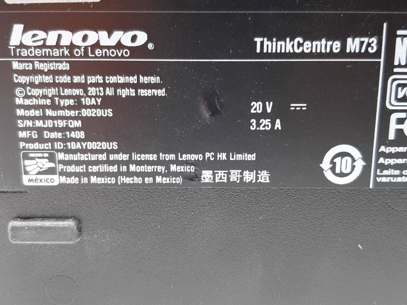 Lenovo ThinkCentre M73 i5-4570T @ 2.9GHz 4GB RAM - NO HDD + +