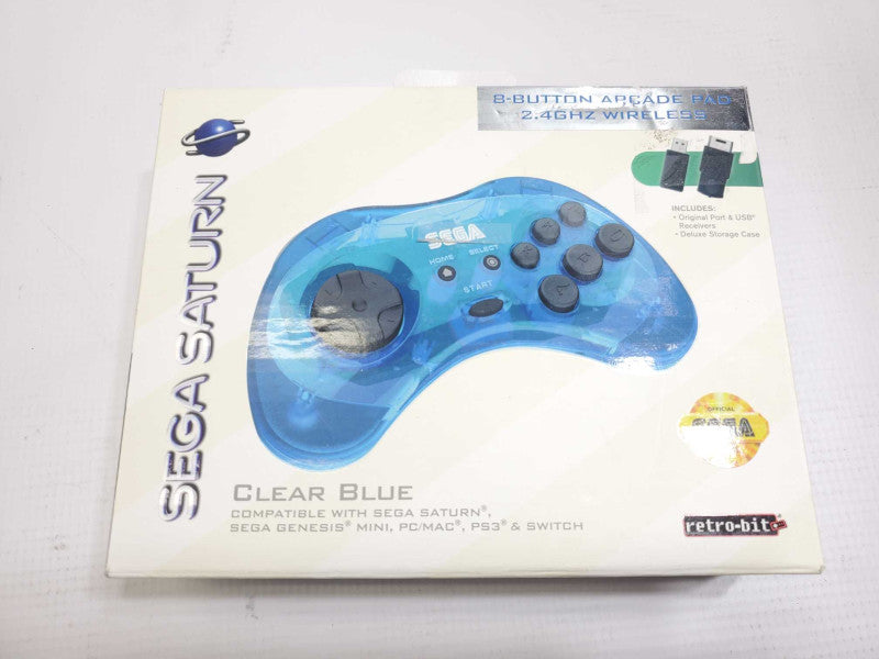 RETRO-BIT SEGA SATURNÂ® 8-Button Arcade Pad 2.4 GHz Wireless OPEN BOX
