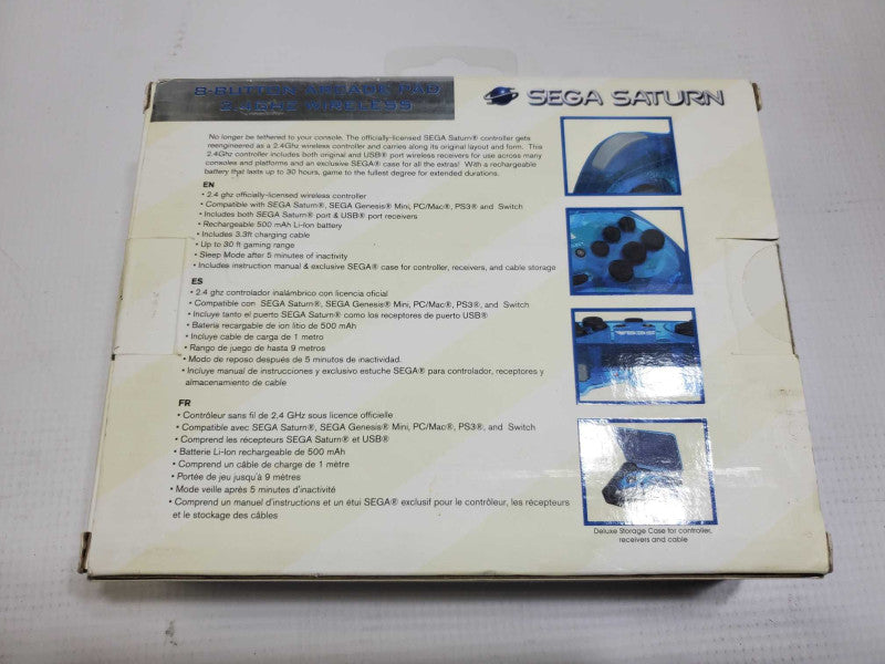 RETRO-BIT SEGA SATURNÂ® 8-Button Arcade Pad 2.4 GHz Wireless OPEN BOX