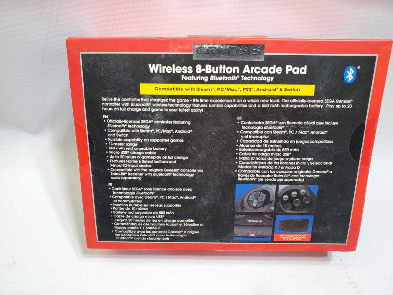 GENESIS WIRELESS 8-BUTTON ARCADE PAD BLUETOOTH NEW