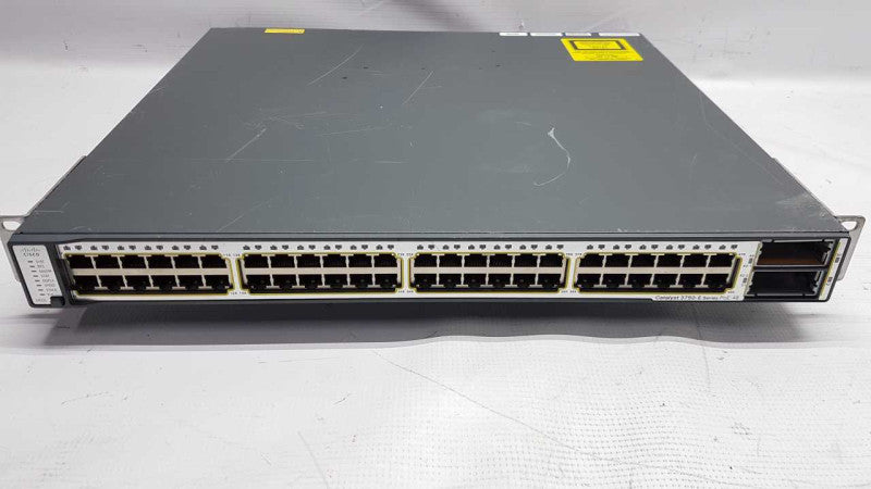 Cisco ws-c3750e-48pd gigabit PoE 48x port network switch / FACT. RESET #