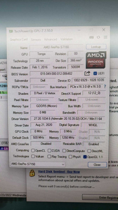 AMD FirePro S7150x2 GDDR5 Workstation Graphics Card PcIe x16 READ [