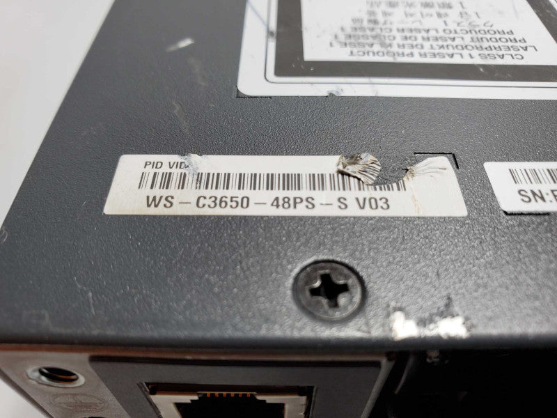 Cisco WS-C3650-48PS-S 48 Port PoE Managed Switch *Factory Defaulted* (
