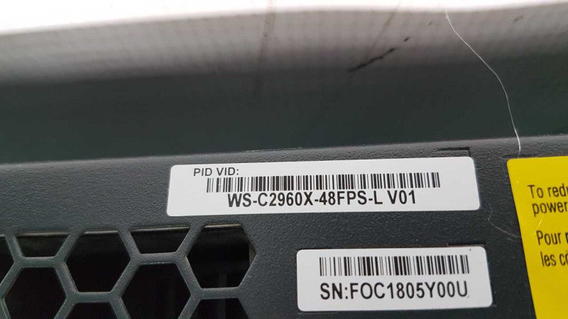 Cisco Catalyst 2960-X Series WS-C2960X-48FPS-L 48 GigE PoE 740W / FACT RESET #