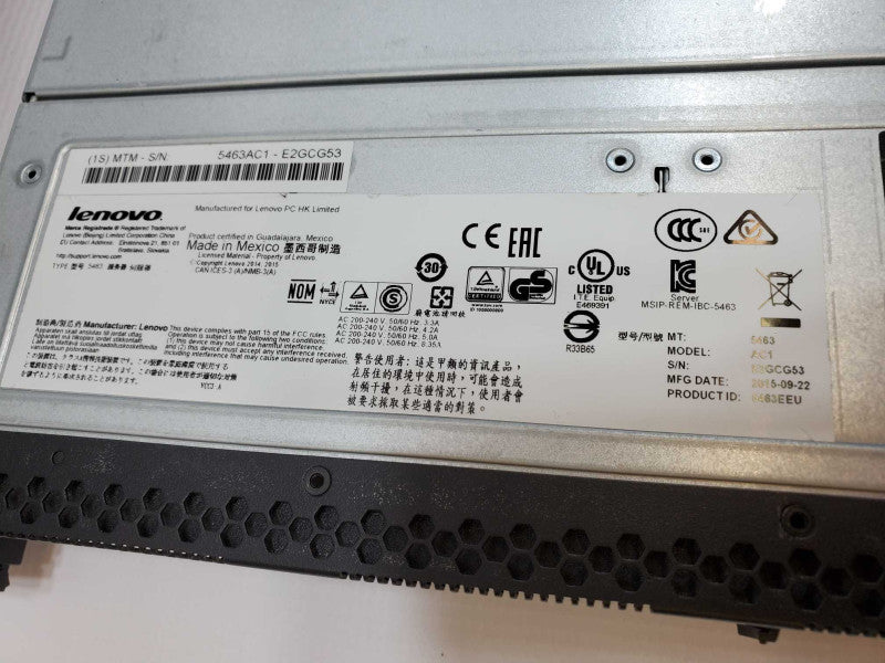 Lenovo System X3550 M5 2x Xeon E5-2620 @ 2.4GHz 32GB Ram 4x 3.5\\" No HDD M5210 (