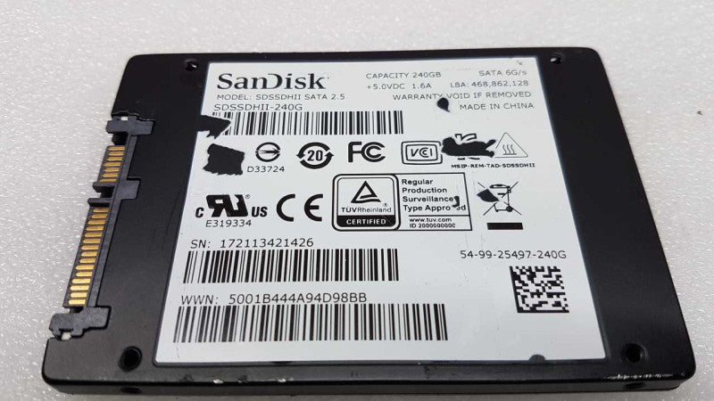 Scandisk Ultra 2 SDSSDHII 240gb 2.5\\" sata ssd / SEE NOTES #