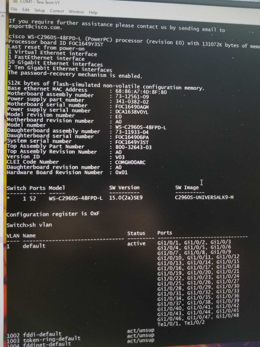 Cisco Catalyst 2960S WS-C2960S-48FPD-L 48 GigE PoE+ 2x 10G SFPs, QTY ~