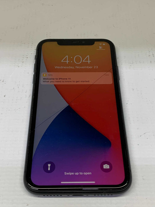 Apple iPhone 11 64GB - Black Unlocked, Cracked screen, see pictures