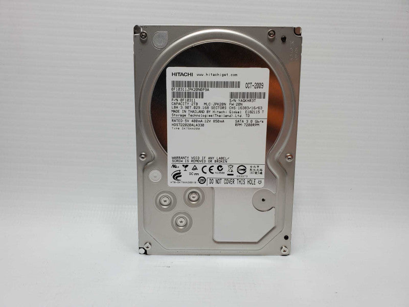 Hitachi HDD 2TB - 7200RPM *Wiped* (