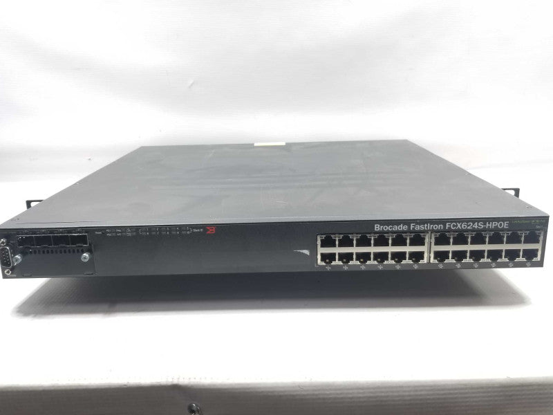 Brocade FastIron FCX624S-HPOE Gigabit PoE Switch with Bracket & 2x PSU, QTY ~
