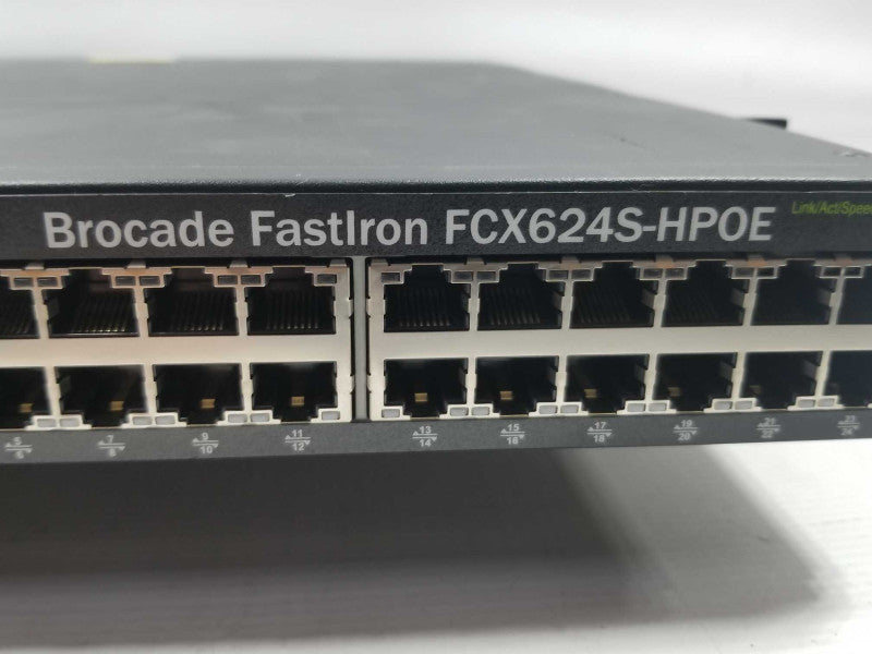 Brocade FastIron FCX624S-HPOE Gigabit PoE Switch with Bracket & 2x PSU, QTY ~