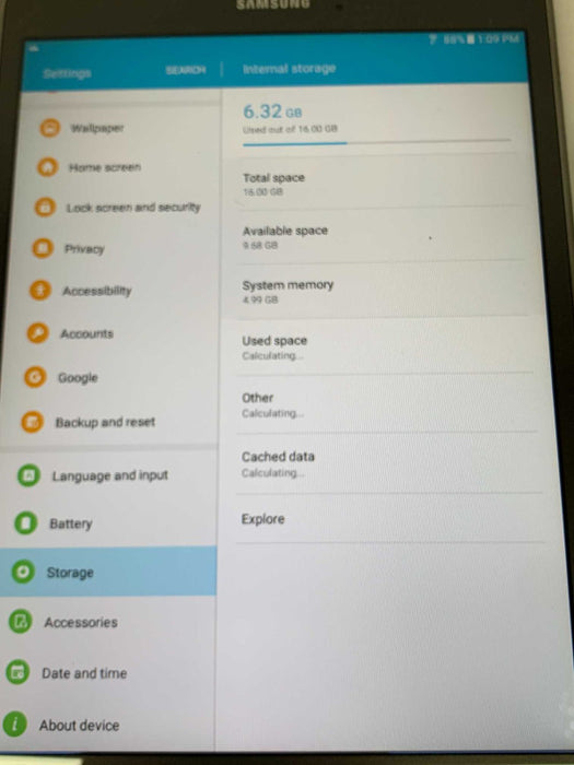 Samsung Galaxy Tab 9.7\\" SM-P550 16GB Gray Wi-Fi, Factory reset