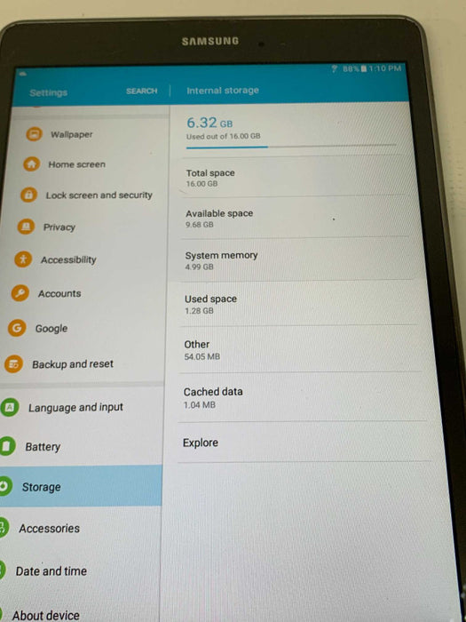 Samsung Galaxy Tab 9.7\\" SM-P550 16GB Gray Wi-Fi, Factory reset