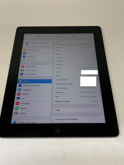 Apple iPad 4th Gen. 64GB, Wi-Fi + Cellular (Unlocked)