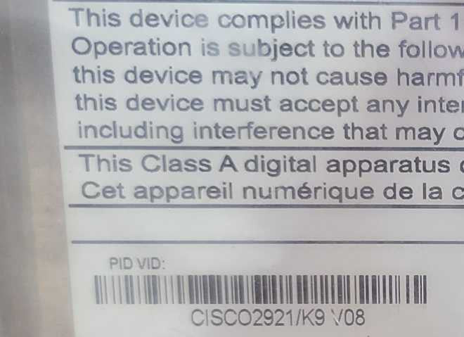 Cisco CISCO2921/K9 V08 Integrated Services Router $