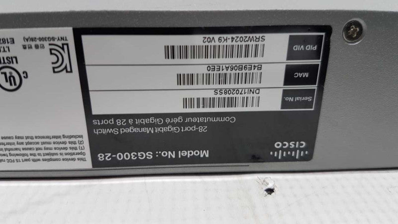 Cisco SG300-28 28x port gigabit Managed switch / factory reset #