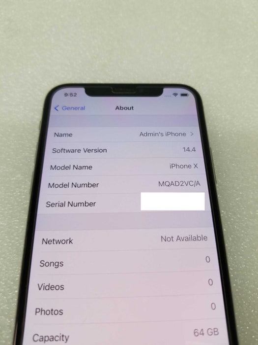 Apple iPhone X 64GB White UNLOCKED, READ* ~