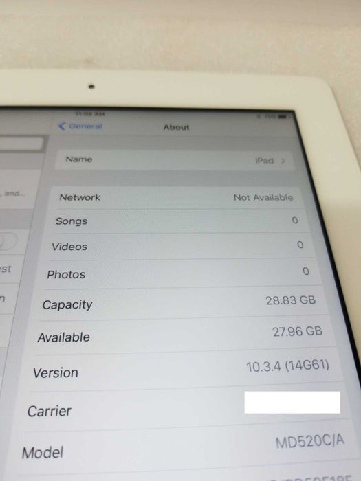 Apple iPad 4th Gen. 32GB, Wi-Fi + Cellular (Unlocked), A1459, 9.7in - White ~