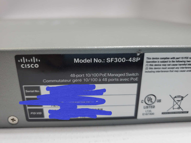 CISCO SF300-48P 10/100 PoE MANAGED SWITCH QTY