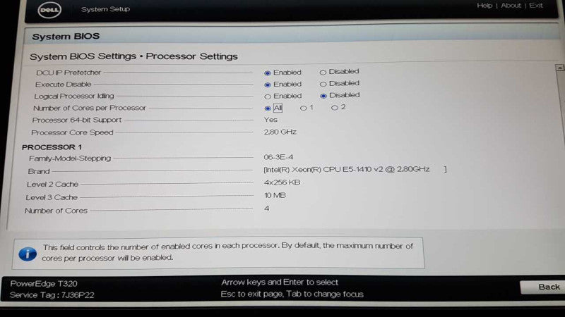 Dell Poweredge T320 Xeon E5-1410 v2 @ 2.80ghz / 8gb ram / Perc S110 Ctrl #