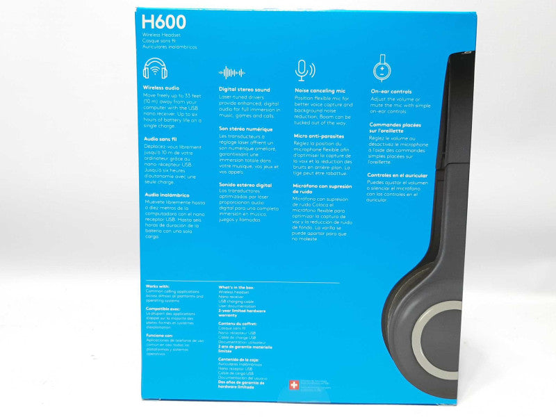Logitech Wireless Headset H600 w/ Mic Noise-Canceling - New +