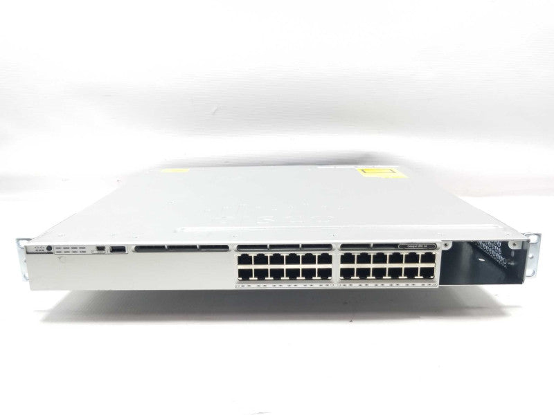 Cisco WS-C3850-24T-E 24 Port GB Switch, 2x PWR-C1-350WAC, FCTY RESET ~