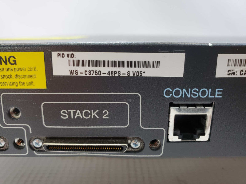Cisco WS-C3750-48PS-S 48-Port PoE Gigabit Ethernet Network Switch (