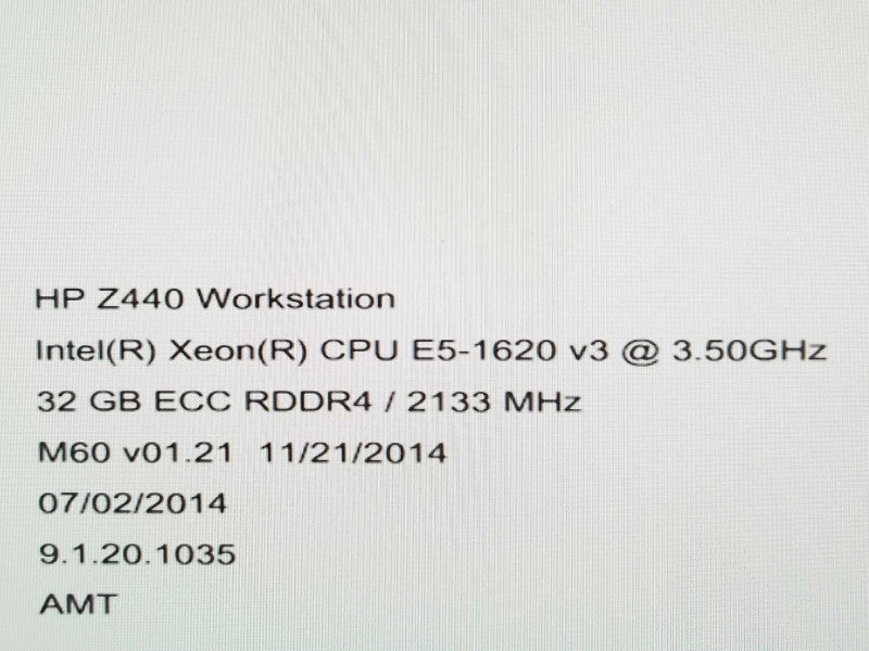 HP z440 Workstation Xeon E5-1620 v3 3.5 GHz/32GB DDR4, No HDDs/GPU, QTY ~