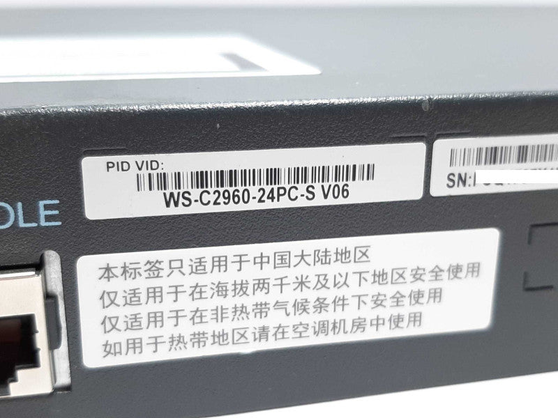Cisco catalyst 2960SI PoE-24 24-Port Ethernet Switch C2960-24PC-S V06 +