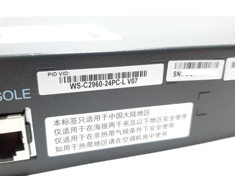 Cisco Catalyst 2960 Poe-24 24-Port Ethernet Switch WS-C2960-24PC-L V07 +