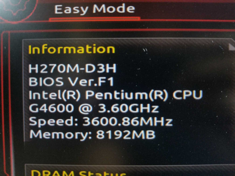 GIGABYTE GA-H270M-D3H 1151 Socket, Intel Pentium G4600 3.6GHz/8GB DDR4, TESTED ~