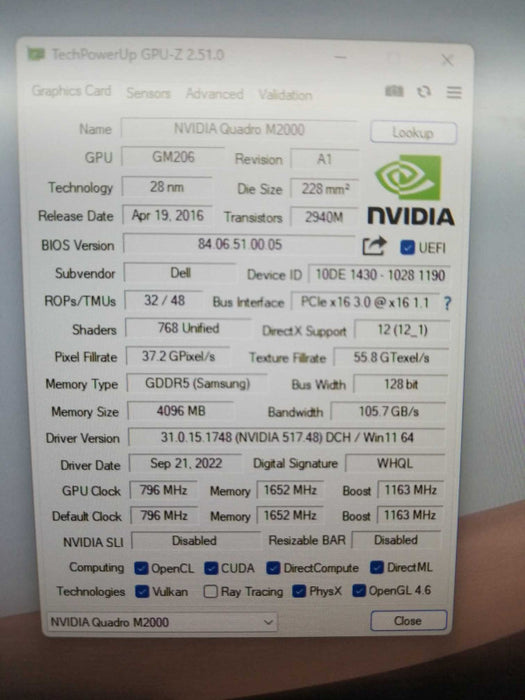 Nvidia Quadro M2000 4GB GDDR5 4-Port PCI-E Video Graphics Card, QTY ~