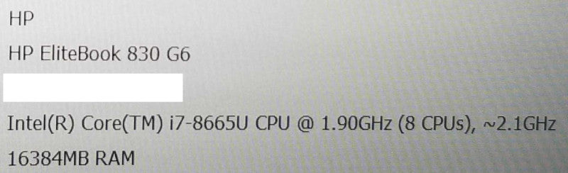 HP Elitebook 830 G6 13.3\\" i7-8665U 1.9GHz/16GB DDR4, 480GB SSD. ~