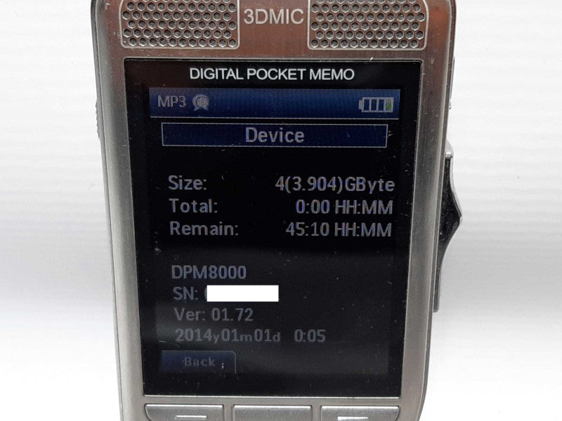 PHILIPS DPM8000 Digital Pocket Memo Voice Recorder w/ 4GB SD card +