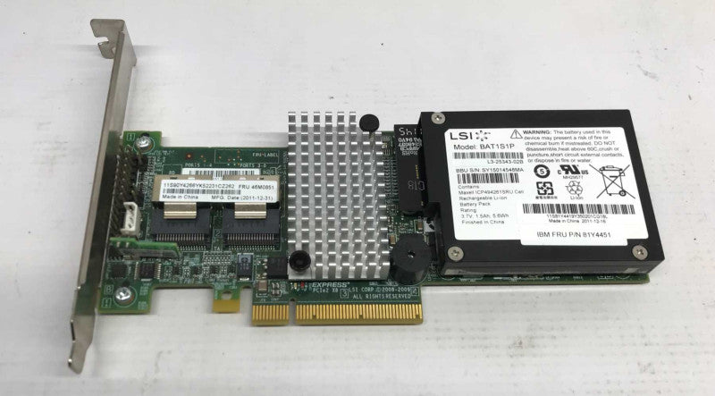 IBM ServeRaid M5015 PCI-E SAS SATA RAID Controller Card And Battery 46M0851