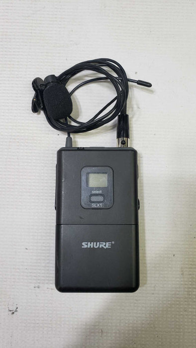 Shure SLX1 Wireless Bodypack Transmitter w/ Shure 185 LAVALIER MIC 638-662 MHz [