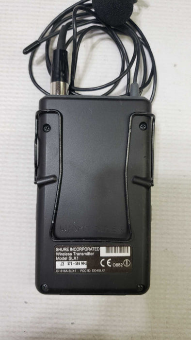 Shure SLX1 Wireless Bodypack Transmitter w/ Shure 185 LAVALIER MIC 638-662 MHz [