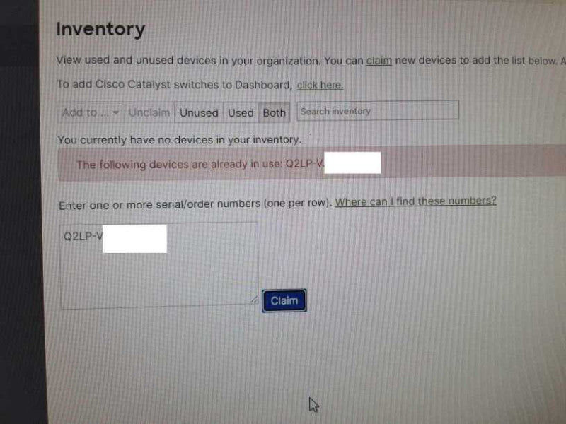 Cisco Meraki MS220-48-HW 48 Port Gigabit Ethernet Switch, CLAIMED, AS-IS ~