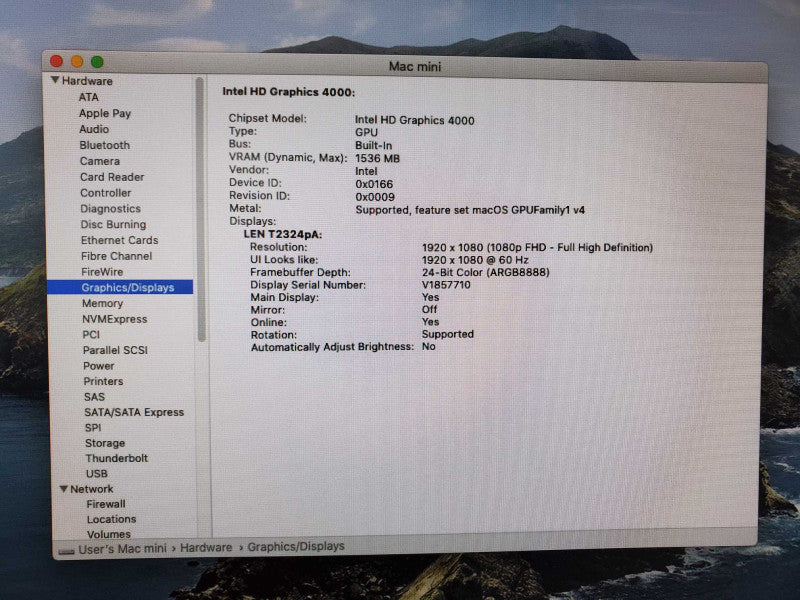 Mac Mini 2012 Core i5-3210M @ 2.5 GHz 4GB Ram 500GB HDD (
