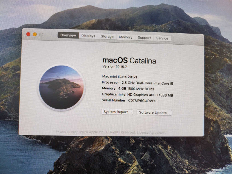 Mac Mini 2012 Core i5-3210M @ 2.5 GHz 4GB Ram 500GB HDD (