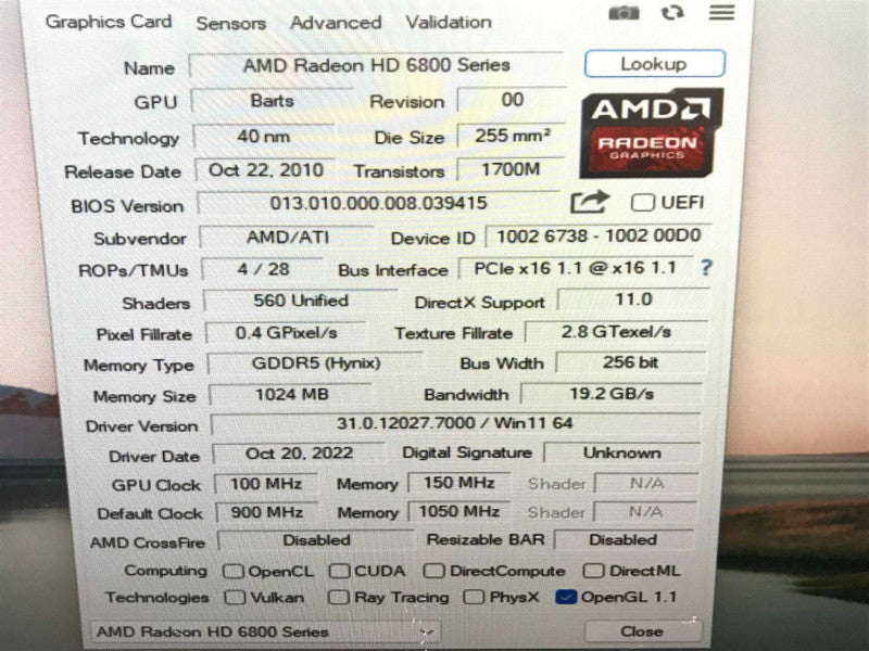 AMD Radeon HD 6870 1GB DDR5 GPU For Mac +